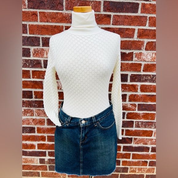 Frayed Hem Denim Skirt - Picture 1 of 5